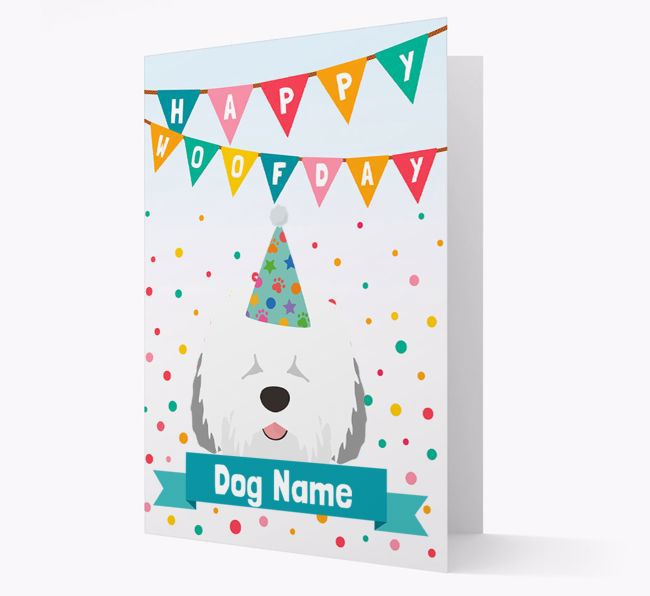 Personalized Card 'Happy Woofday {dogsName}' with {breedCommonName} Icon